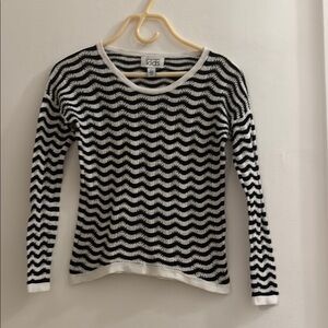 Kids Cotton Cashmere Black and White Striped Sweater